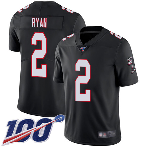 Atlanta Falcons Limited Black Men Matt Ryan Alternate Jersey NFL Football #2 100th Season Vapor Untouchable->women nfl jersey->Women Jersey